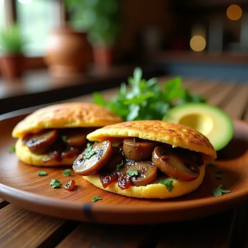 Arepa de Ñame y Espinacas con Relleno de Champiñones Salteados: Receta Colombiana Sin Gluten