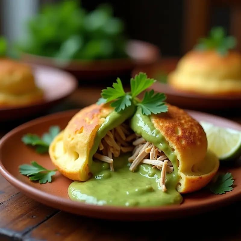 Arepa de Ñame Rellena de Guasacaca y Pollo Desmechado: Receta Colombiano-Venezolana Sin Harina