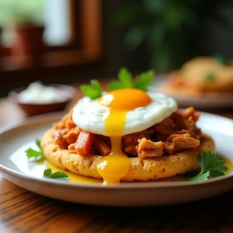 Arepa de Ñame Rellena de Pollastre y Huevo: Receta Venezolana Sin Harina en Airfryer