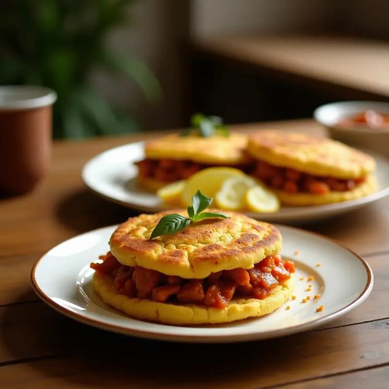 Arepa de Ñame con Relleno de Pollo Desmenuzado y Ají: Receta Colombiana Sin Harina