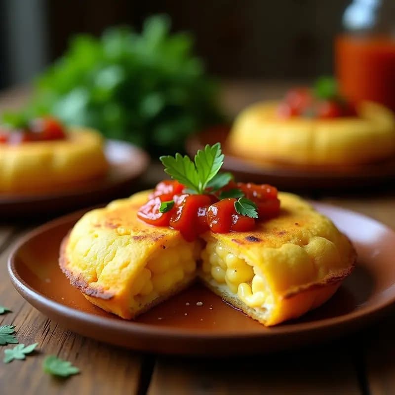 Arepa Colombiana de Ñame y Queso Vegano con Hogao: Receta Sin Gluten y Crujiente