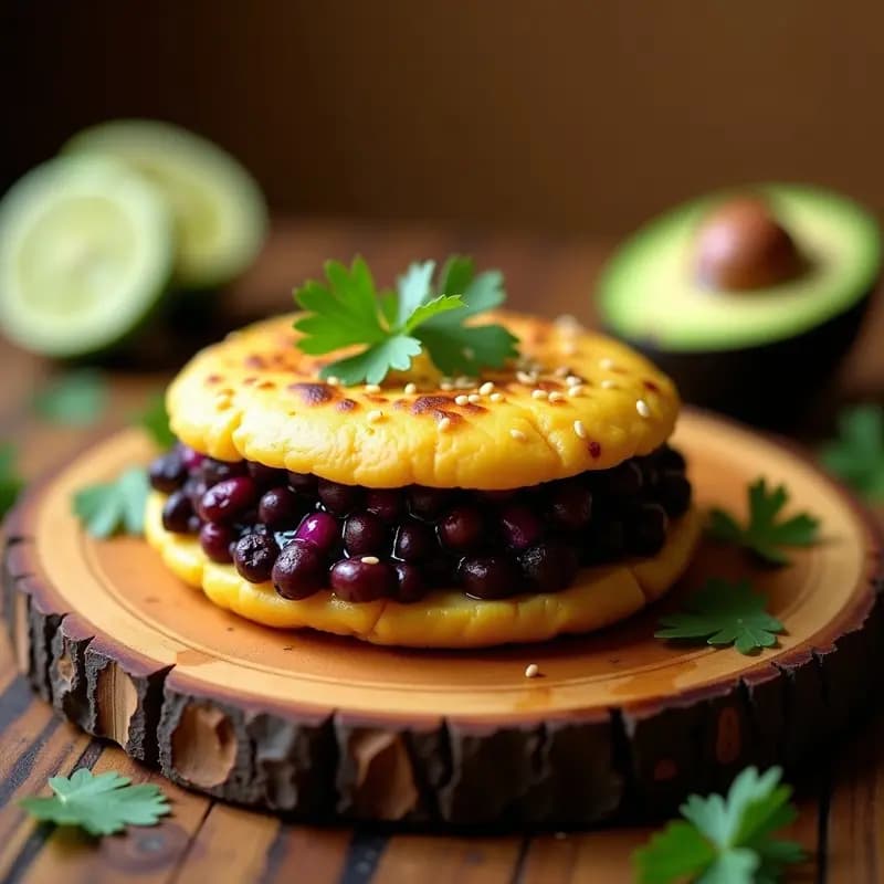 Arepa de Plátano Macho y Frijoles Negros: Receta Colombiana Vegana y Energética