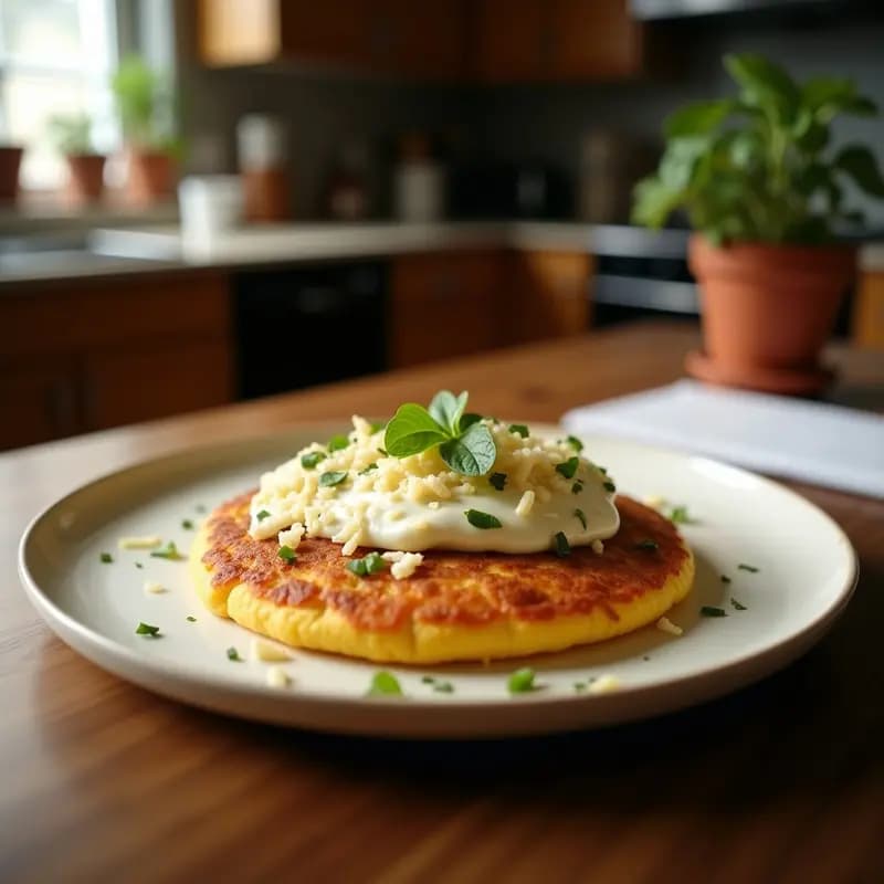 Arepa venezolana de plátano macho y queso de mano: Receta frita sin harina