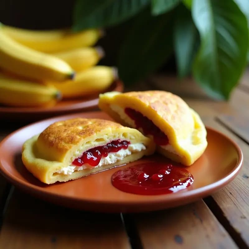 Arepa de Plátano Macho con Relleno de Queso y Mermelada de Guayaba: Receta Colombiana Dulce-Salada