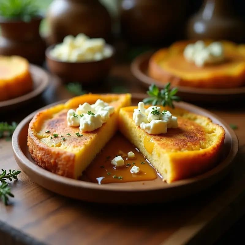 Arepa de Plátano Maduro con Queso de Cabra y Miel de Abejas: Receta Colombiana-Venezolana Dulce-Salada