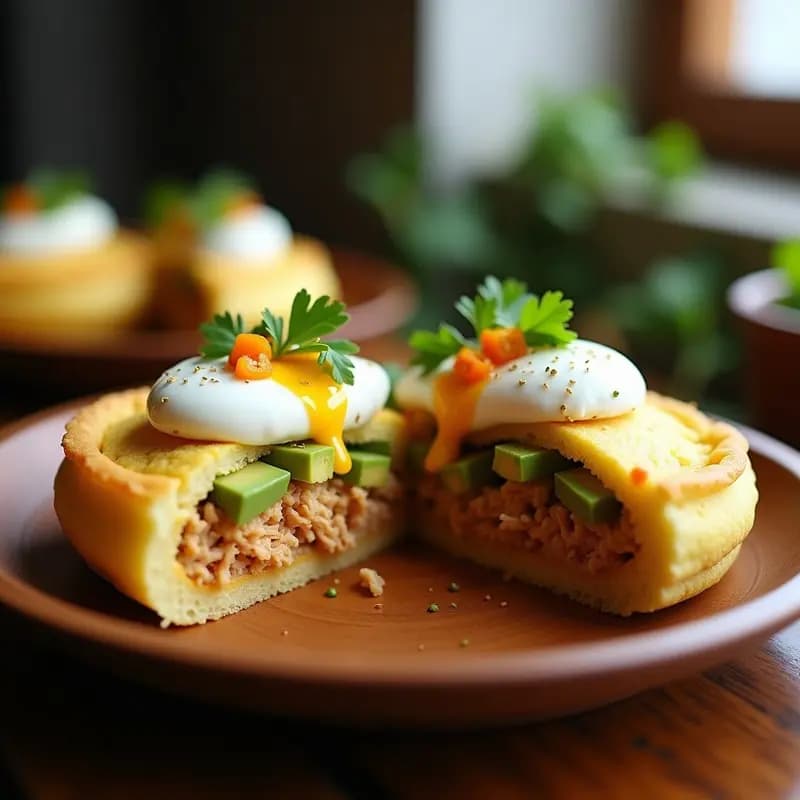 Arepa Rellena de Pollo Desmenuzado y Aguacate: Desayuno Colombiano Alto en Proteína