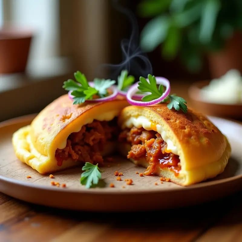 Arepa Rellena de Pulled Jackfruit y Queso Mojarella: Receta Colombiana Vegana en Airfryer