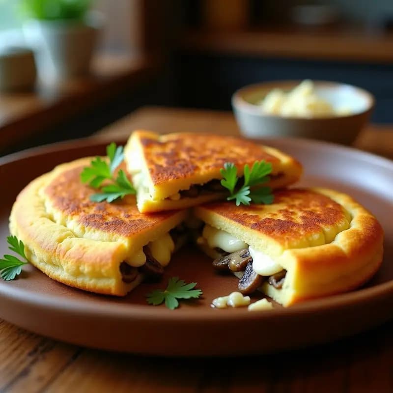 Arepa de Queso Ahumado y Champiñones: Receta Venezolana en Airfryer con Toque Gourmet
