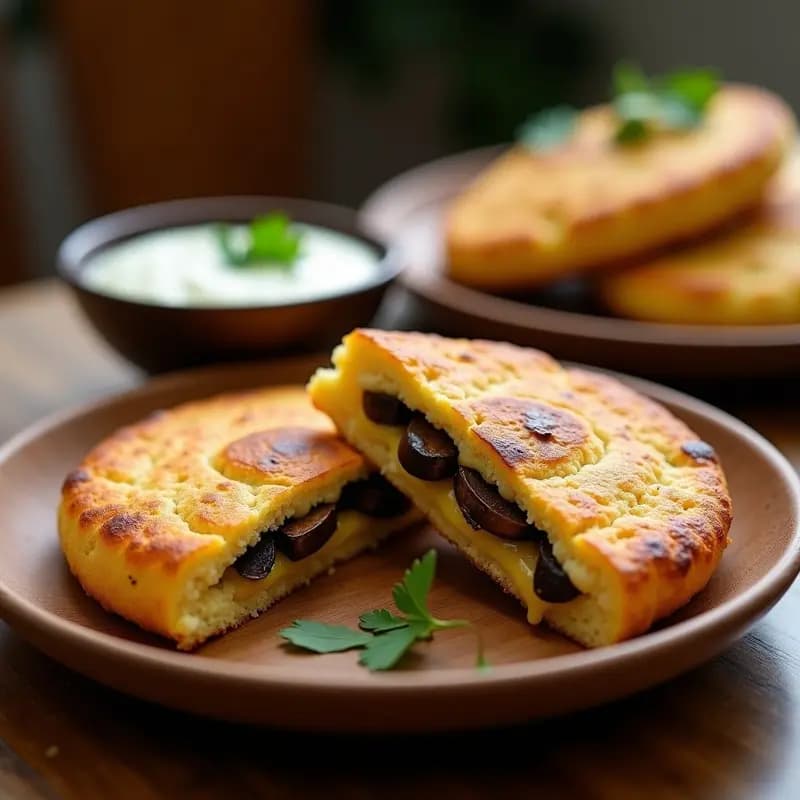 Arepa de Queso Ahumado y Hongos Portobello: Receta Colombiana en Airfryer sin Harina
