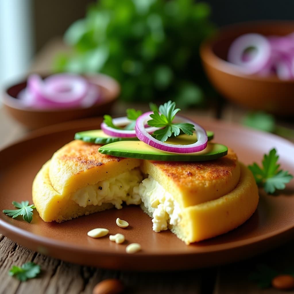 Arepa Rellena de Queso de Almendras y Aguacate: Receta Venezolana Vegana y Sin Gluten
