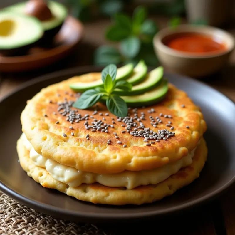 Arepa de Queso de Almendras y Semillas de Chía: Receta Colombiana Vegana Sin Harina