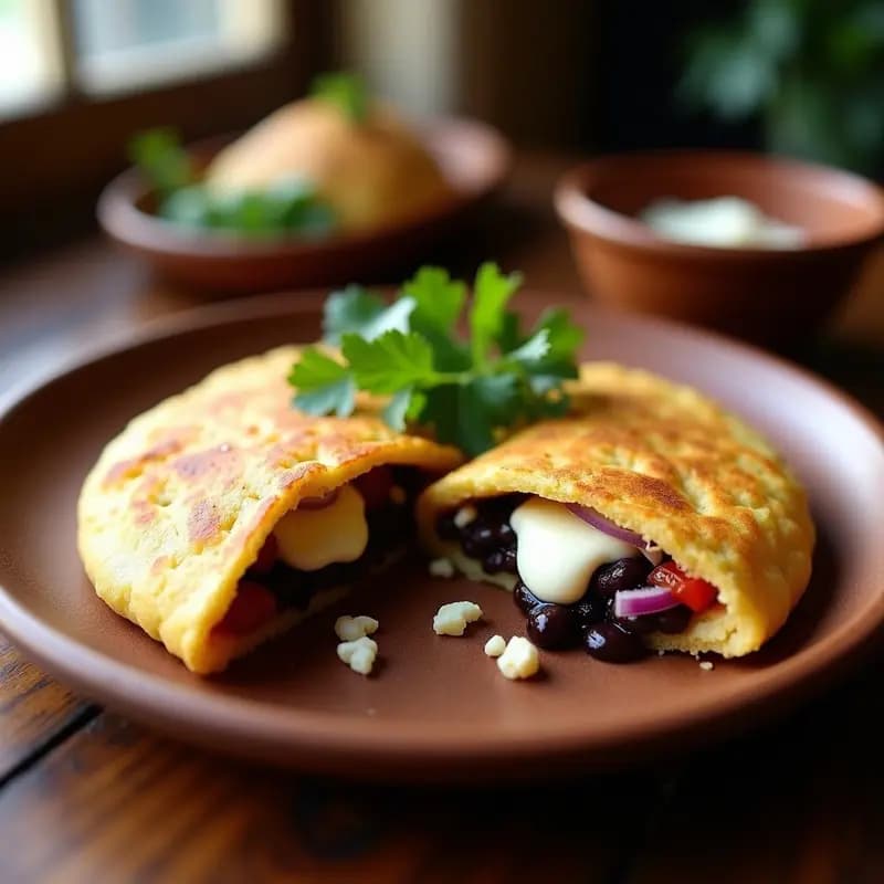 Arepa Venezuelana de Queso Blanco y Caraotas: Desayuno o Entrante Sin Gluten