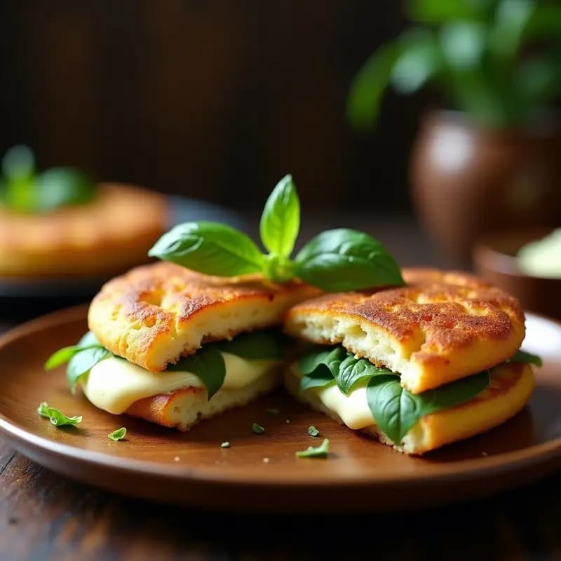 Arepa de Queso de Búfala y Hojitas de Albahaca: Versión Gourmet de la Arepa Venezolana