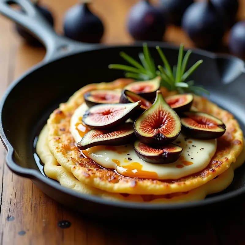 Arepa de Queso de Búfala y Higos Caramelizados: Receta Colombiana Dulce-Salada en Sartén
