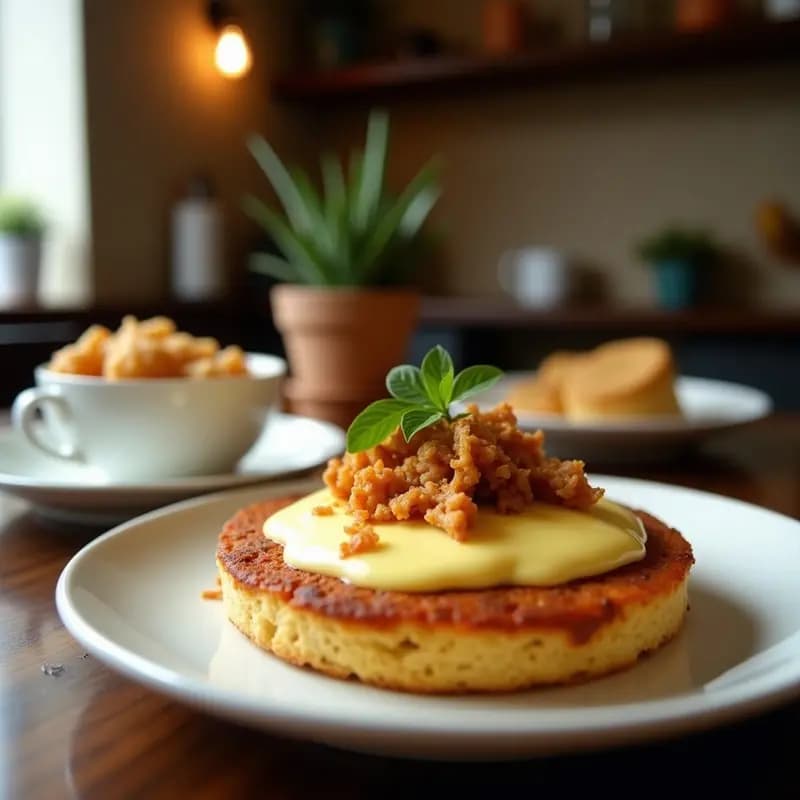Arepa de Queso de Burro y Chicharrón: Desayuno Colombiano Tradicional y Energético