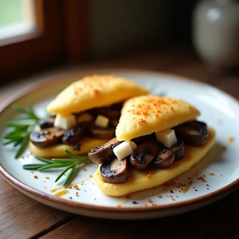 Arepa de Queso de Cabra y Champiñones Portobello: Receta Venezolana en Sartén Antiadherente
