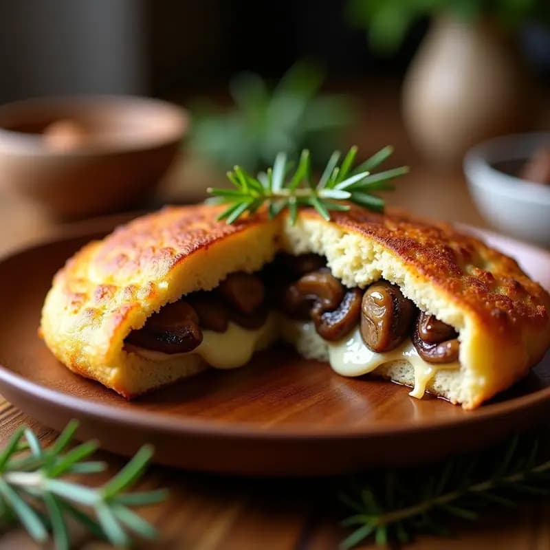 Arepa de Queso de Cabra y Champiñones Portobello: Receta Colombiana Gourmet en Airfryer