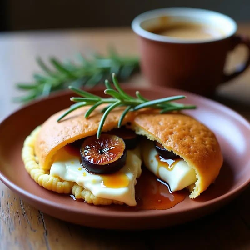 Arepa de Queso de Cabra y Higo Caramelizado: Desayuno Colombiano Dulce-Salado