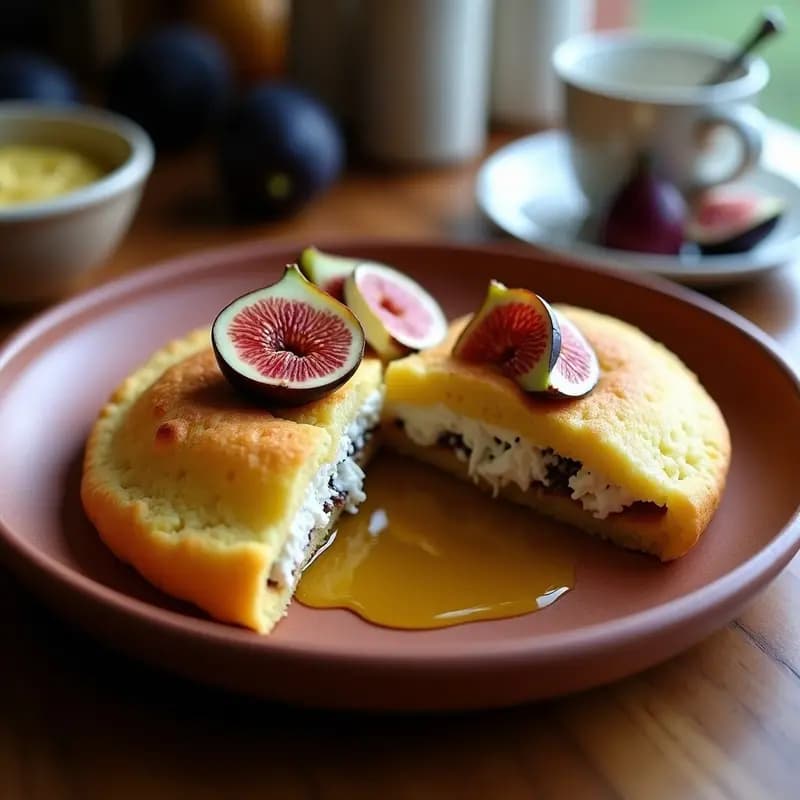 Arepa Venezolana de Queso de Cabra y Higo: Desayuno Sin Lactosa y Alto en Fibra