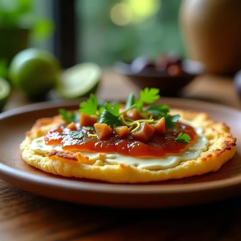 Arepa Dominicana de Queso de Cabra y Mermelada de Higos: Receta Fusion Caribeña en 20 Minutos