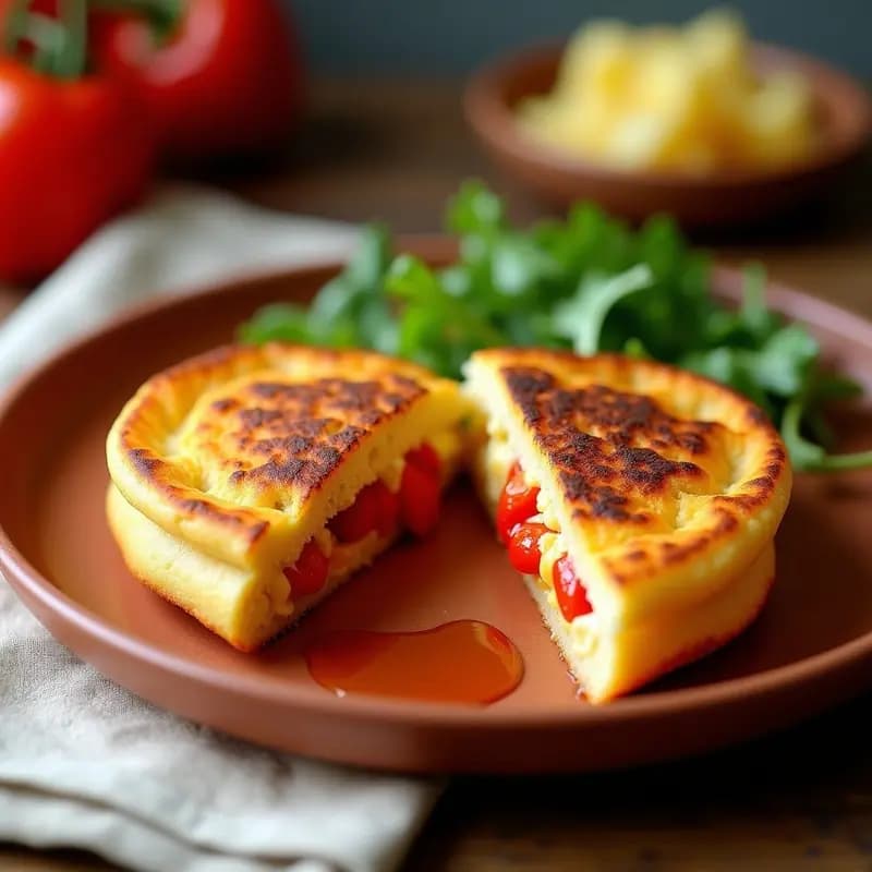 Arepa de Queso de Cabra y Pimiento Asado: Desayuno Colombiano en Airfryer
