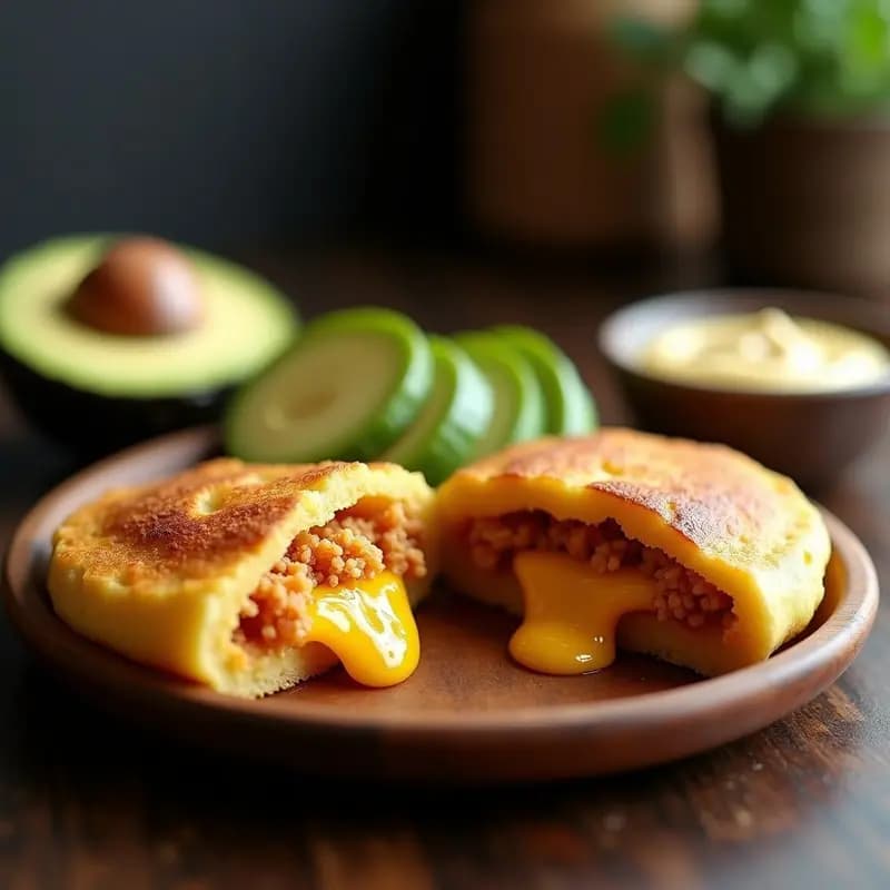 Arepa Colombiana de Queso y Chicharrón: Desayuno Rápido en Sartén con Arepera