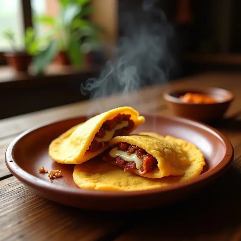 Arepa de Queso y Chorizo: Receta Colombiana en Sartén con Masa de Maíz Prelado