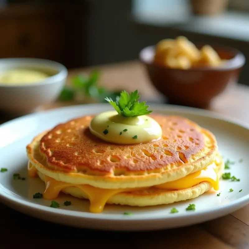 Arepa de Queso Guayanés con Mantequilla de Ajo: Desayuno Venezolano en Airfryer