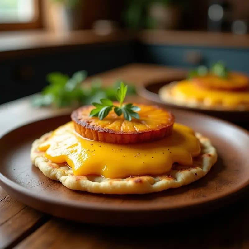 Arepa de Queso Guayanes con Plátano Macho: Receta Venezuelana Gratinada en 10 Minutos