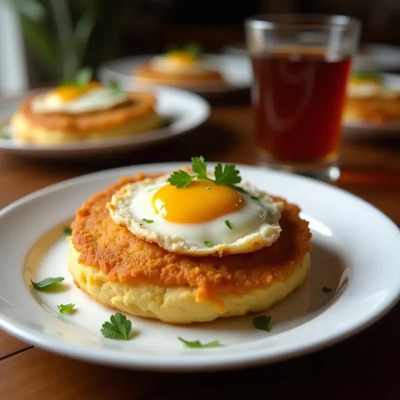 Arepa de Queso con Huevo Frito: Desayuno Venezonalo Rápido y Nutritivo