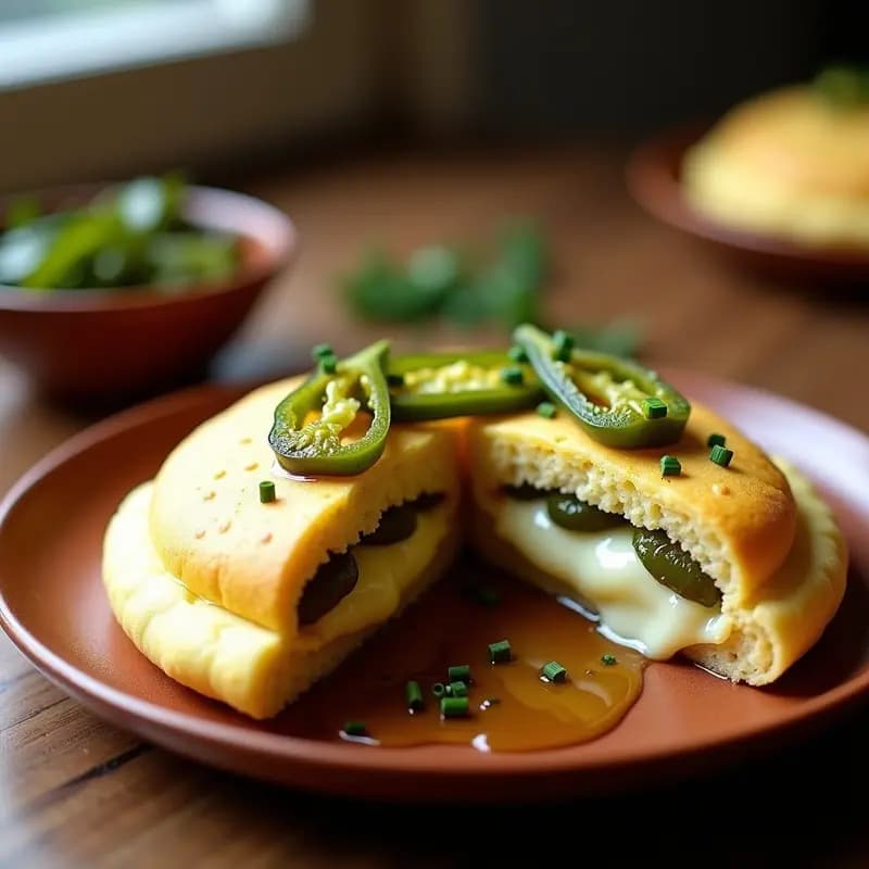 Arepa Vasca de Queso Idiazábal y Pimientos del Padrón: Receta de Fusion Español-Venezolana
