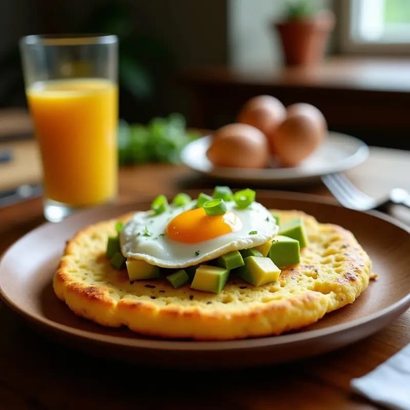 Arepa de Queso y Maíz Tostado: Desayuno Venezolano Alta en Proteína y Sin Harina