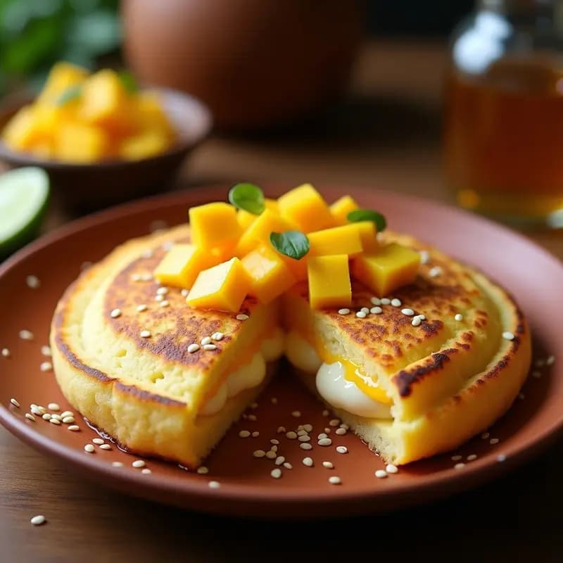 Arepa Venezuelana de Queso y Mango: Receta Dulce-Salada en Plancha