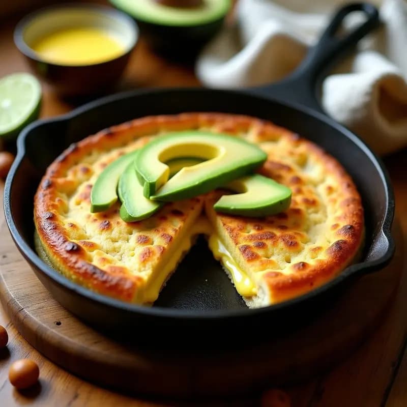 Arepa Venezolana de Queso de Mano y Aguacate: Receta en Sartén con Toque Crujiente