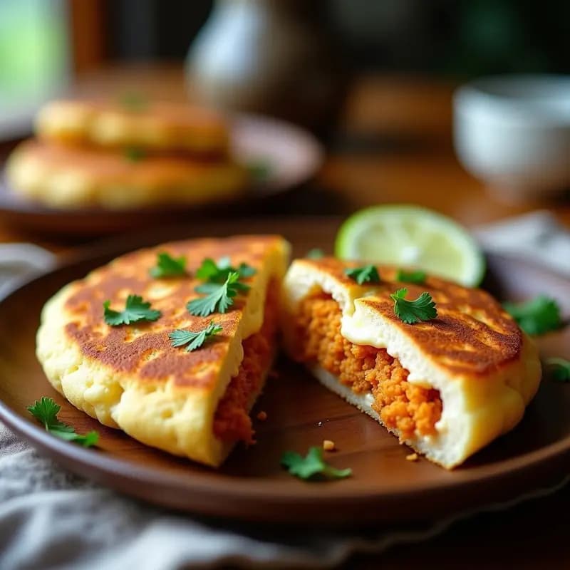 Arepa Venezolana de Queso de Mano y Chicharrón Vegano: Receta Crujiente en Airfryer