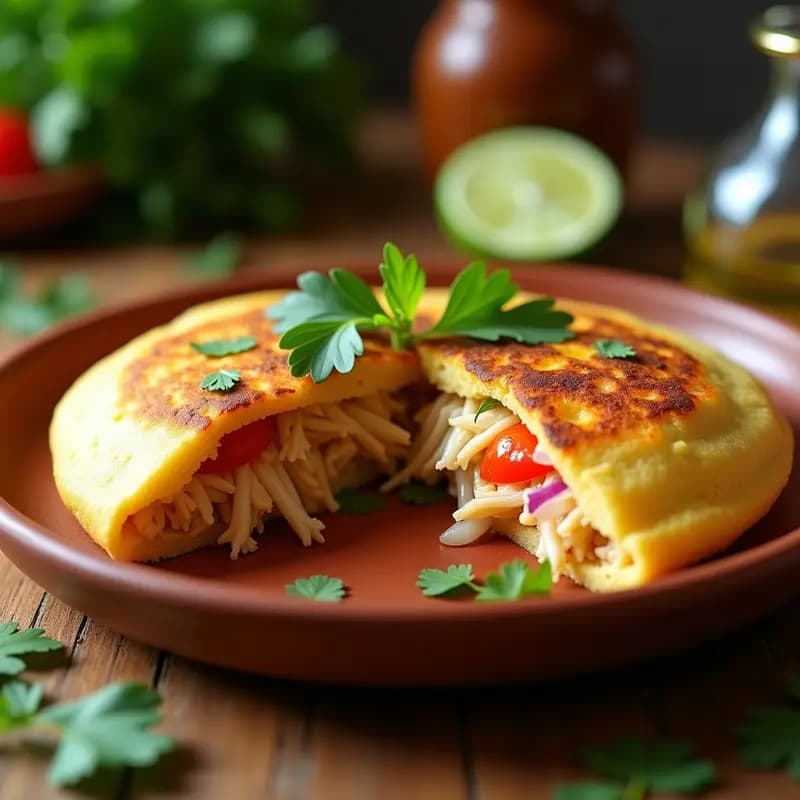 Arepa Venezuela de Queso de Mano y Pabello de Pollo: Receta Tradicional en 15 Minutos