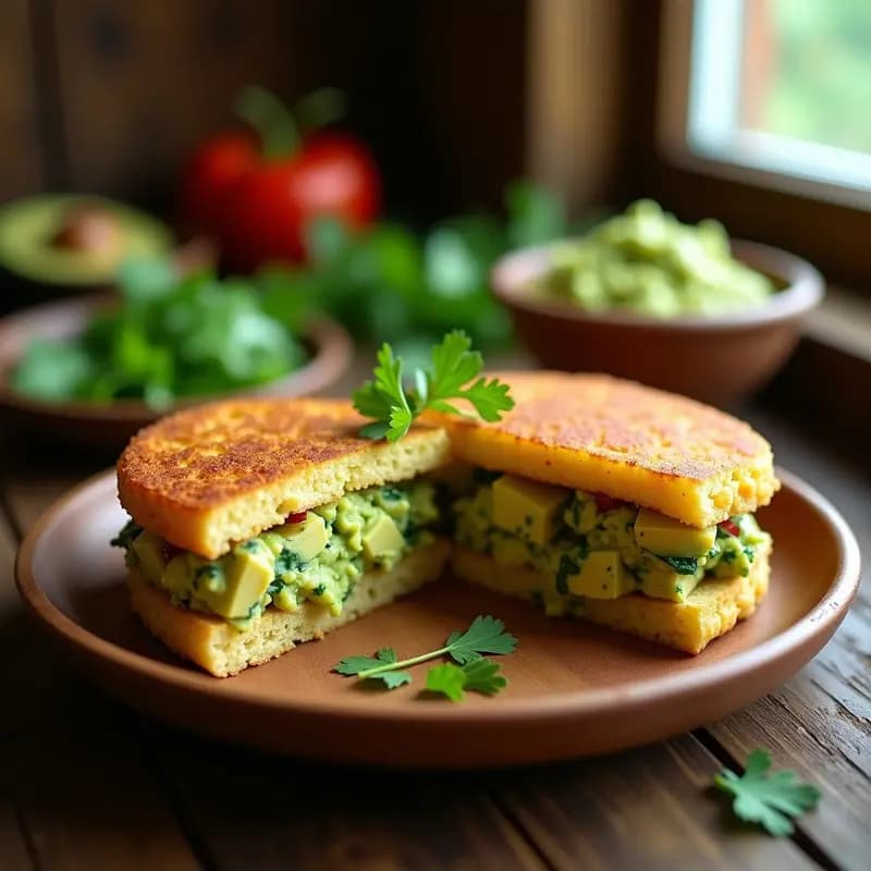 Arepa de Quinoa y Espinacas Rellena de Guacamole: Receta Colombiana Sin Gluten y Keto