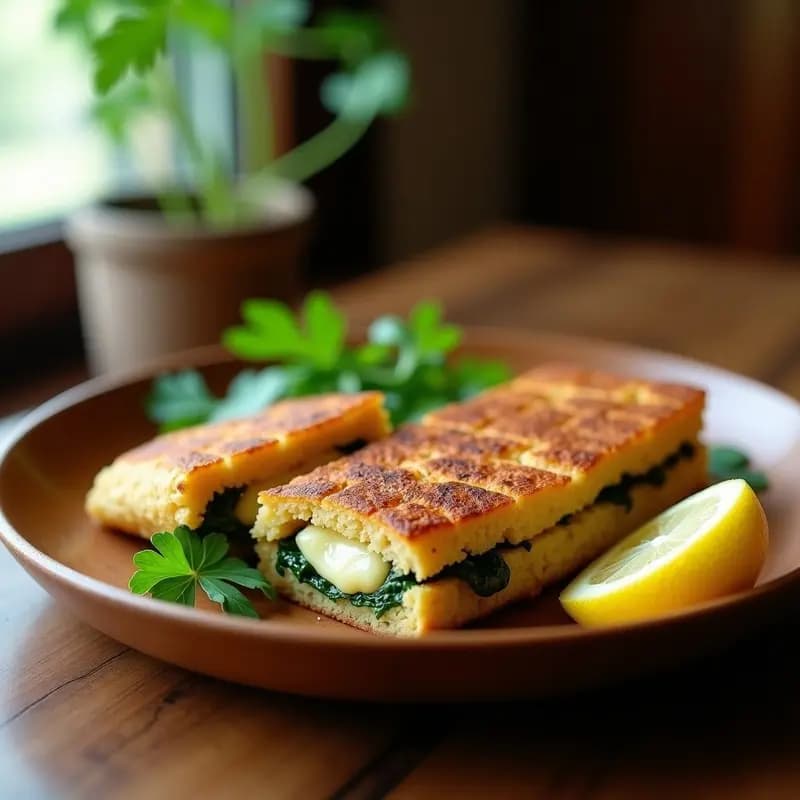 Arepa de Quinoa y Espinacas Rellena de Queso Halloumi: Desayuno Venezolano Sin Harina
