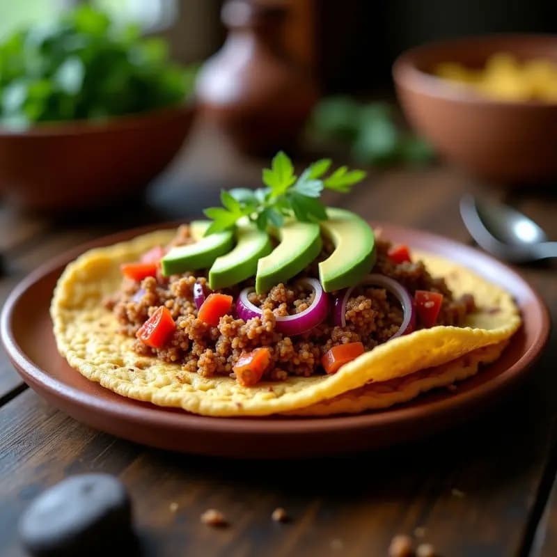 Arepa de Quinoa Rellena de Pabello Criollo de Seitan: Receta Venezolana Alta en Proteína
