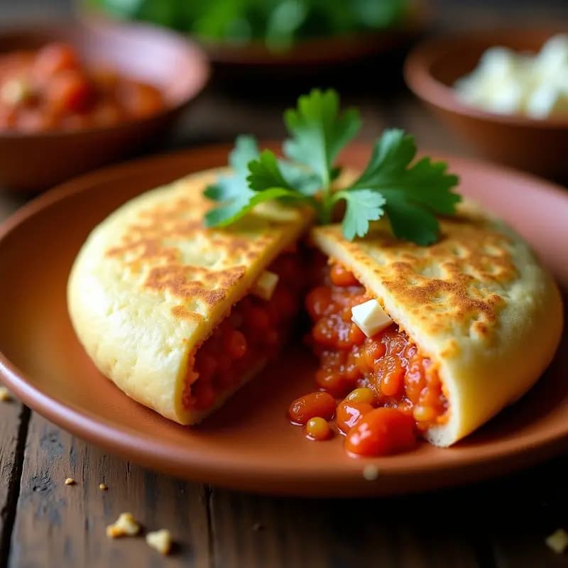 Arepa Rellena de Hogao y Queso de Auvoix: Desayuno Colombiano Sin Gluten