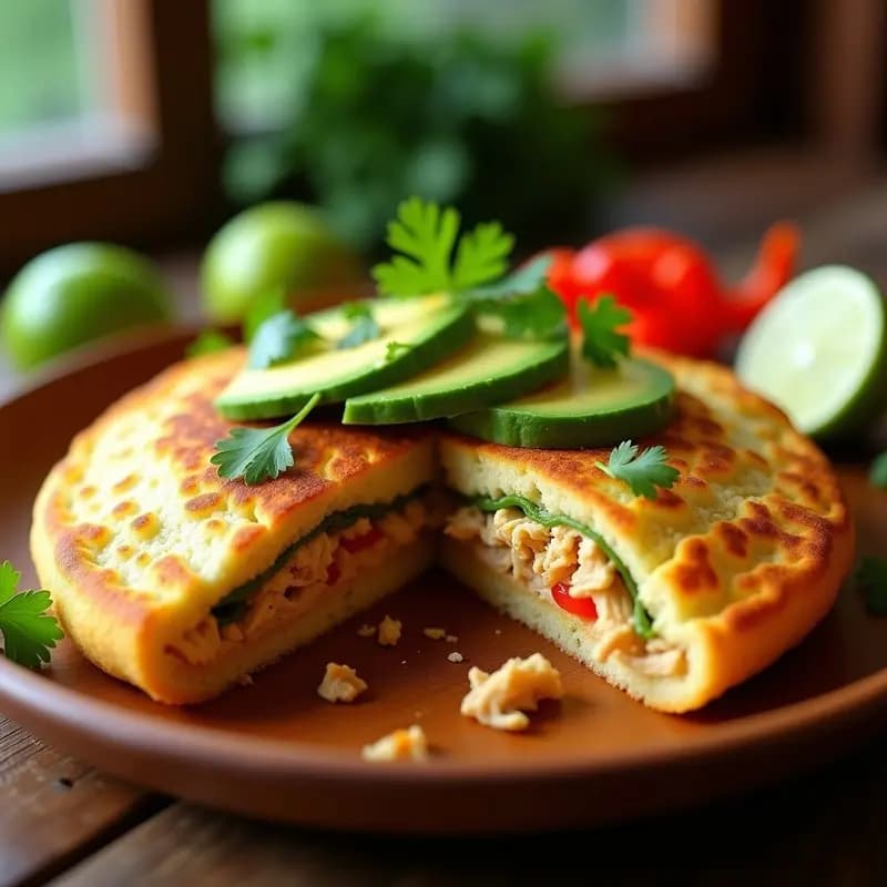 Arepa Rellena de Pollo Desmenuzado y Aguacate: Receta Venezolana Rápida y Saciante