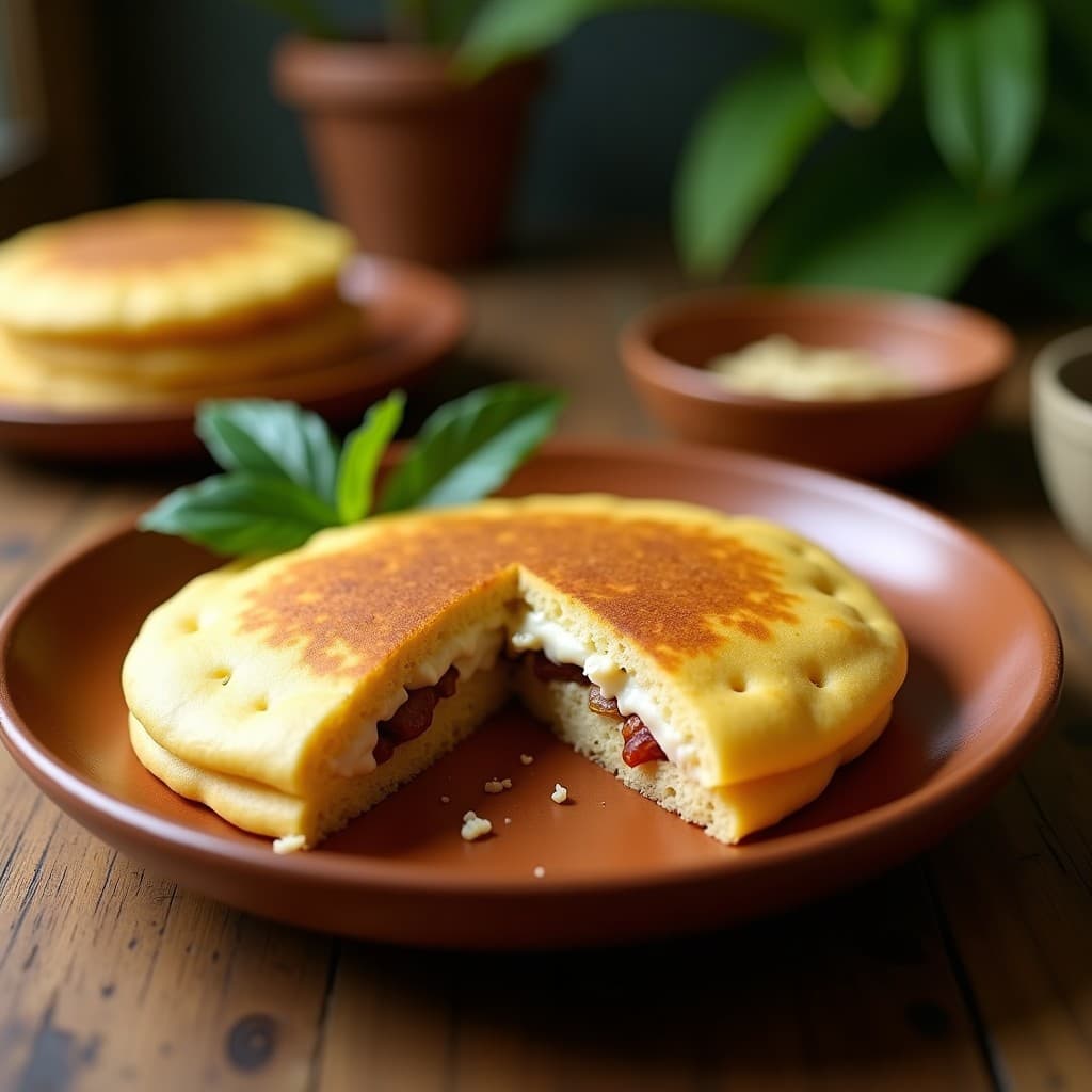 Arepa de Harina de Sorgo con Relleno de Queso de Almendras y Dátiles: Receta Colombiana Keto y Sin Gluten