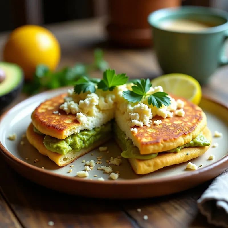Arepa Venezolana de Queso Blanco y Aguacate: Desayuno o Cena en 15 Minutos