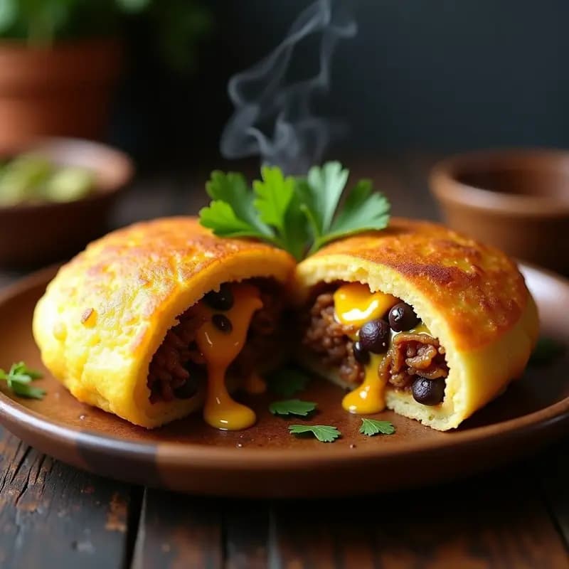 Arepa Venezolana Rellena de Queso de Mano y Pabello: Receta en Airfryer Sin Aceite