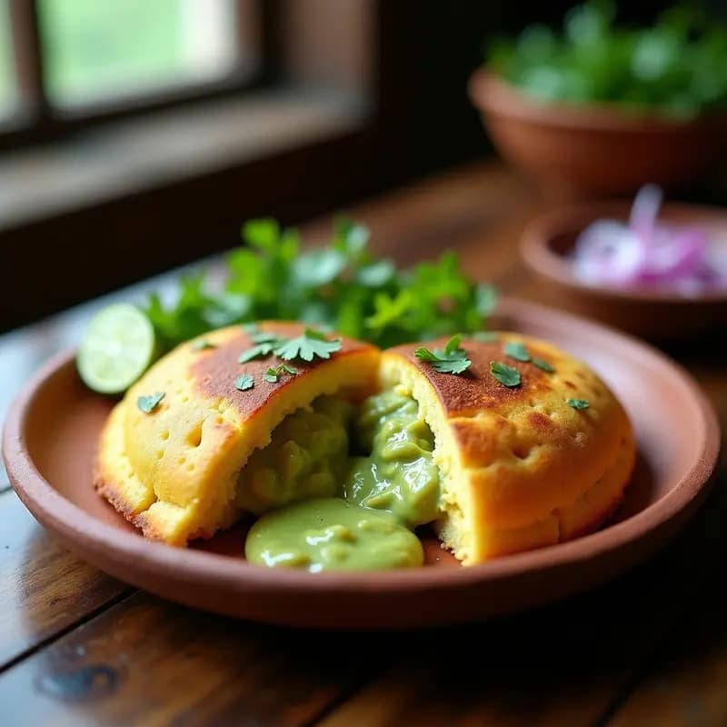 Arepa de Yuca y Batata con Relleno de Guasacaca: Receta Venezolana Sin Harina de Maíz