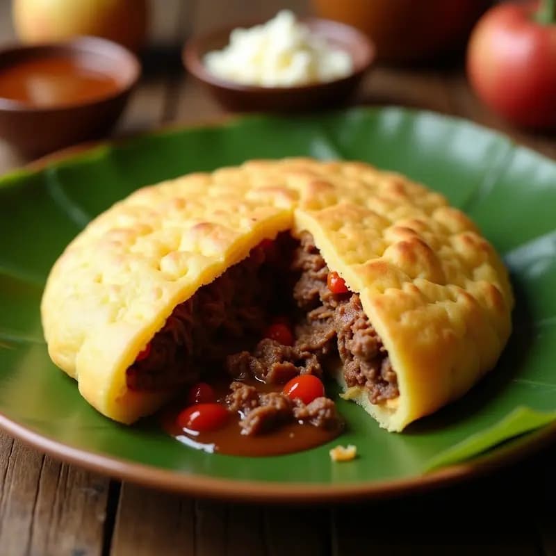 Arepa de Yuca con Relleno de Carne Mechada: Receta Colombiana Sin Gluten y Alta en Proteína