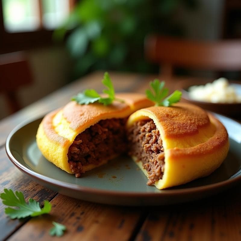 Arepa de Yuca Rellena de Carne Mechada Venezolana: Receta en Olla Exprés en 25 Minutos