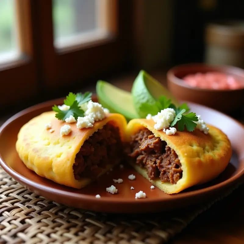 Arepa Venezolana de Yuca con Relleno de Carne Mechada: Receta Auténtica en Sartén