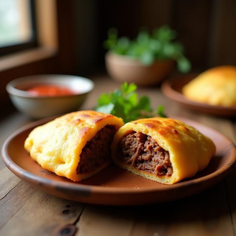 Arepa de Yuca Rellena de Carne de Res Desmenuzada: Receta Colombiana en Airfryer