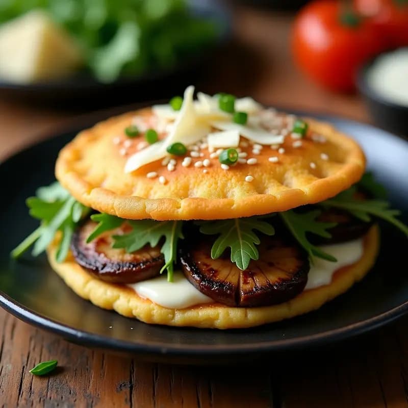 Arepa de Yuca y Champiñones Portobello: Receta Venezolana Sin Gluten al Estilo Gourmet